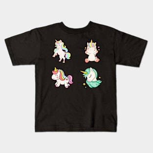 Cute Rainbow Unicorn Sticker Pack Kids T-Shirt